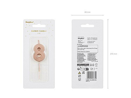 PD LUMANARI TORT Number 8, rose-gold, 4.5cm SCU12M-8-019R [2]