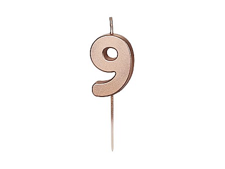 ARTICOLE PARTY - PD LUMANARI TORT Number 9, rose-gold, 4.5cm SCU12M-9-019R