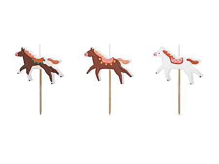 ARTICOLE PARTY - PD LUMANARI TORT Coloured Horse, mix 3/set SCS-24