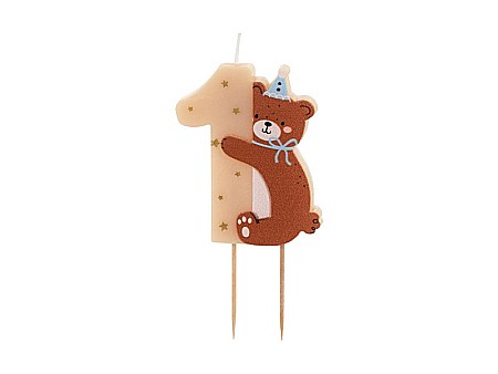 PD LUMANARI TORT Number 1, With Teddy bear, mix 7cm SCS-25-1 [0]