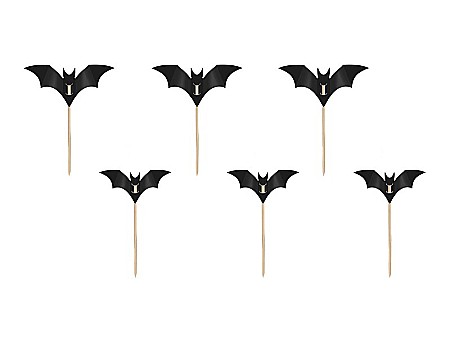 ARTICOLE PARTY - PD DECORATIUNI PENTRU TORT Bat, black 3.6-4.7cm 6/set KPM37