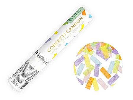 Confetti - PD CONFETTI CANNON Pastel streamers, tube shooter, 20cm TUKN20-000P