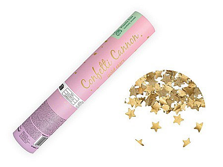 DE SEZON - PD CONFETTI CANNON Golden stars, 20cm TUKSU20-019