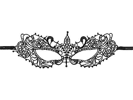 Masti de carnaval - PD MASCA, Carnival mask lace, pattern 1, black 7.3 x 20cm MAS11-010
