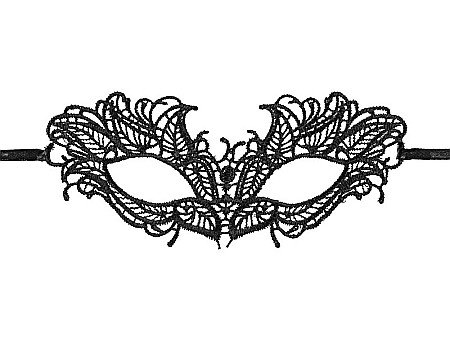 Ziua indragostitilor & Dragobete - PD MASCA, Carnival mask lace, pattern 2, black 8 x 21cm MAS12-010