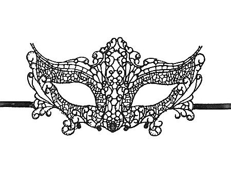 Ziua indragostitilor & Dragobete - PD MASCA, Carnival mask lace, pattern 3, black 11 x 20cm MAS13-010