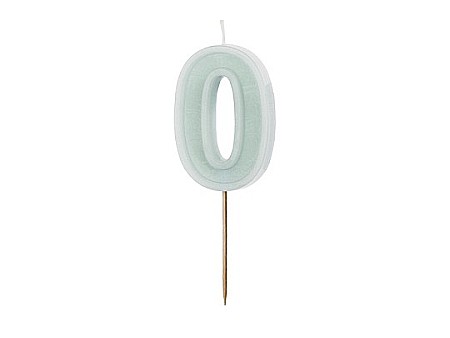 ARTICOLE PARTY - PD LUMANARI TORT Number 0 , light mint, 6cm SCU14-0-103J