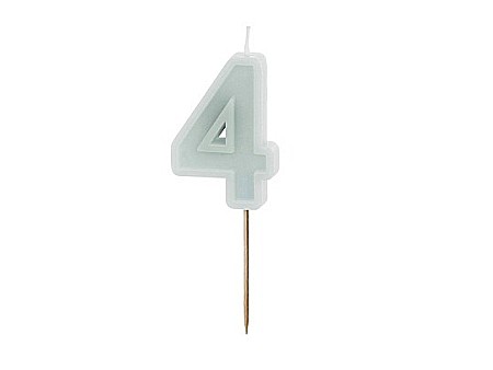 ARTICOLE PARTY - PD LUMANARI TORT Number 4 , light mint, 6cm SCU14-4-103J