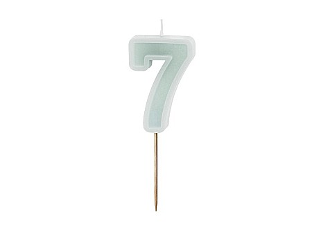 ARTICOLE PARTY - PD LUMANARI TORT Number 7 , light mint, 6cm SCU14-7-103J