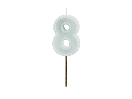 ARTICOLE PARTY - PD LUMANARI TORT Number 8 , light mint, 6cm SCU14-8-103J