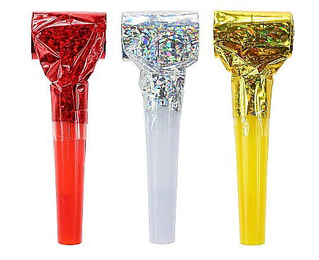 Figurine, Ornamente Pasla /Lemn/ Moos - GOD FLUIERE DIN HARTIE PARTY Holographic blowouts 3/set PZ-TRH3