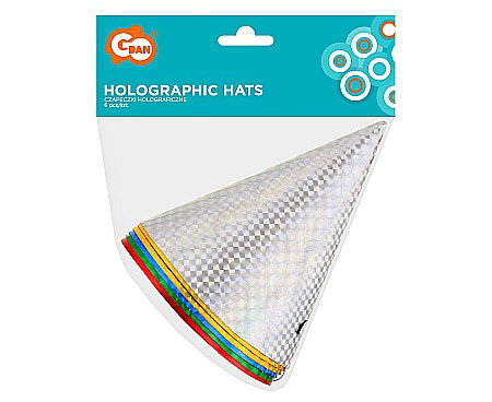 GOD COIF DIN CARTON Paper hats, Holographic, assorted colours, 6/set ZM0011/6 [1]