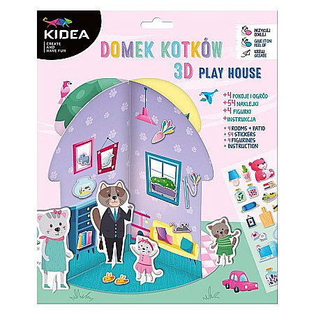 Seturi Creative pentru Copii - DE SET CREATIV CASUTA 3D PENTRU PISICI KIDEA KDODKKA