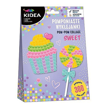 Seturi Creative pentru Copii - DE SET CREATIV CU STICKERE SI POMPOM ACADEA SI BRIOSA KIDEA POWSKA