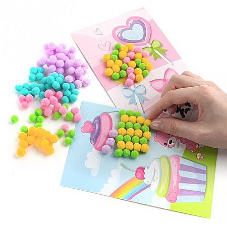 DE SET CREATIV CU STICKERE SI POMPOM ACADEA SI BRIOSA KIDEA POWSKA [2]