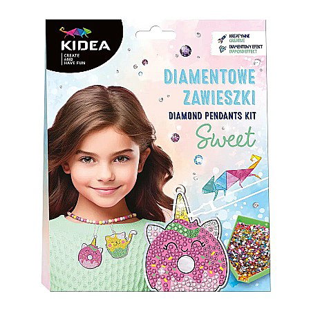 Seturi Creative pentru Copii - DE KIT CREATIV PANDANTIVE CU DIAMANTE IN 5 CULORI DULCIURI KIDEA DZRSKA