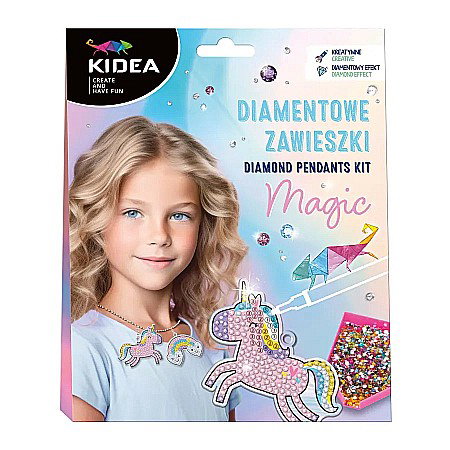 Seturi Creative pentru Copii - DE KIT CREATIV PANDANTIVE CU DIAMANTE IN 5 CULORI MAGIC KIDEA DZRMKA