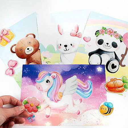 DE SET CREATIV CU STICKERE SI DIAMANTE - CREEAZA-TI PROPRIUL ANIMALDE PLUS KIDEA SWPKA [2]