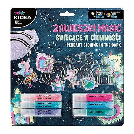 Seturi Creative pentru Copii - DE SET CREATIV 3 PANDANTIVE CU GEL CARE STRALUCESTE LA INTUNERIC + 3 SABLOANE KIDEA ZZMSCKA