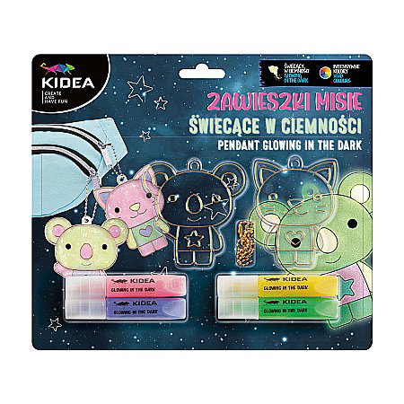 Seturi Creative pentru Copii - DE SET CREATIV 2 PANDANTIVE CU GEL CARE STRALUCESTE LA INTUNERIC + 2 SABLOANE KIDEA ZZMISCKA