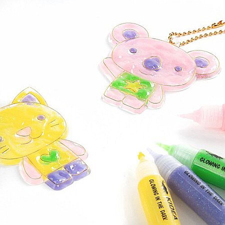 DE SET CREATIV 2 PANDANTIVE CU GEL CARE STRALUCESTE LA INTUNERIC + 2 SABLOANE KIDEA ZZMISCKA [4]