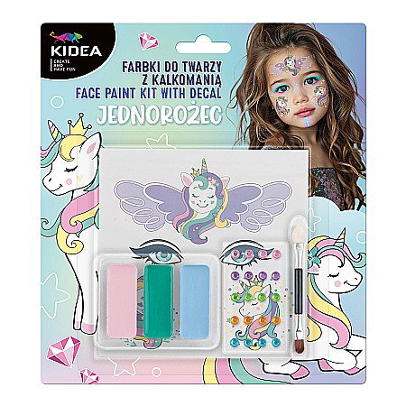 Halloween - DE SET PICTURA PE FATA CU 3 CULORI, STICKERE SI DIAMANTE UNICORN KIDEA FDTDKUKA