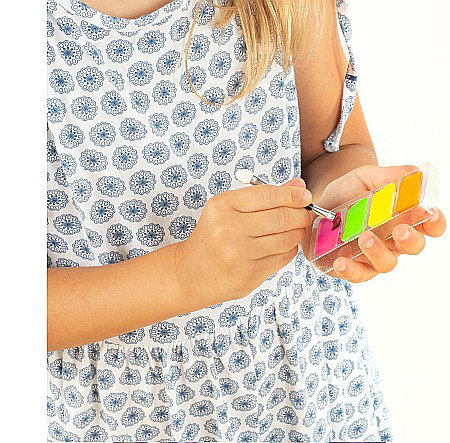 DE SET PICTURA PE FATA UV GLOW 4 CULORI/SET + APLICATOR KIDEA FDTUVOSKA [3]