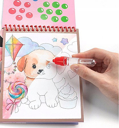 DE CARTE DE COLORAT CU MARKER MAGIC PENTRU DESEN IN APA CAINI KIDEA MWKWLKA [3]