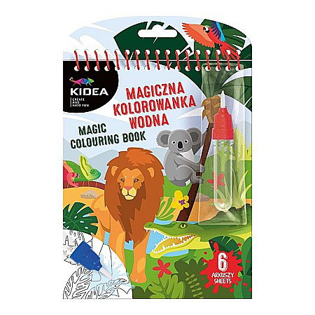 Carti de Colorat pentru copii - DE CARTE DE COLORAT CU MARKER MAGIC PENTRU DESEN IN APA SAFARI KIDEA MWKWMKA