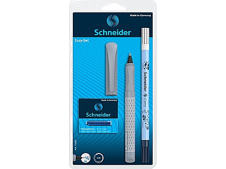 Stilouri si Rollere cu Cerneala - SCR SET SCHNEIDER EASY ROLLER GRI cu PIC si 6 PATROANE 4678
