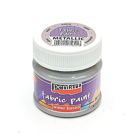 Vopsele pentru textile - VOPSEA TEXTILE 50ML METALIC PENTART SILVER 756913