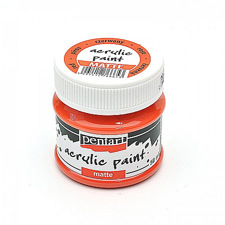 Culori Acrilice Mate - CA VOPSEA ACRILICA PENTART 50ML MAT ROSU 6653/1018
