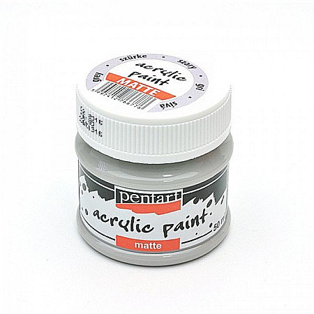 Culori Acrilice Mate - CA ACRIL PENTART 50ML  MAT GREY 766776/1316