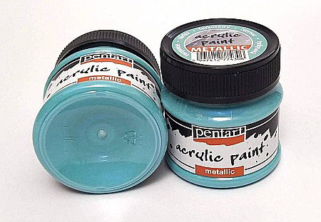 Culori Acrilice Metalizate - CA VOPSEA ACRILICA METALIZATA PENTART 50ML CRAZY TURCOAZ 9806