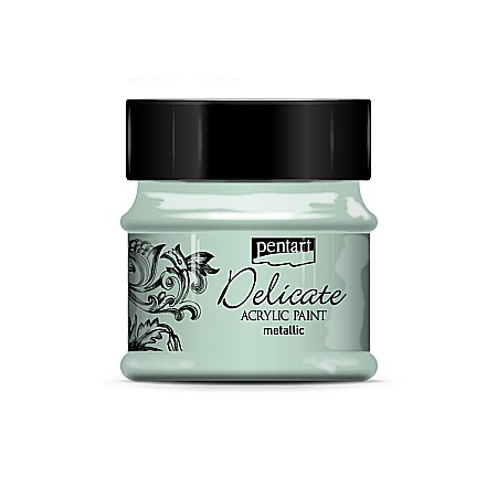 FINE ARTS&GRAPHICS - CA CULORI ACRILICE METALIZATE PENTART DELICATE 50ML VERDE-ARGINTIU 29390