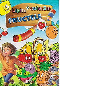 Carti de Colorat pentru copii - UP CARTE COLORAT A4 LIPIM SI COLORAM FRUCTELE