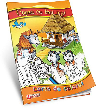 Carti de Colorat pentru copii - UP CARTE COLORAT A5 CAPRA CU 3 IEZI