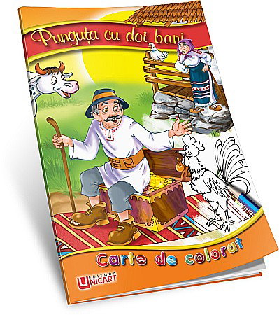 Carti de Colorat pentru copii - UP CARTE COLORAT A5 PUNGUTA CU 2 BANI