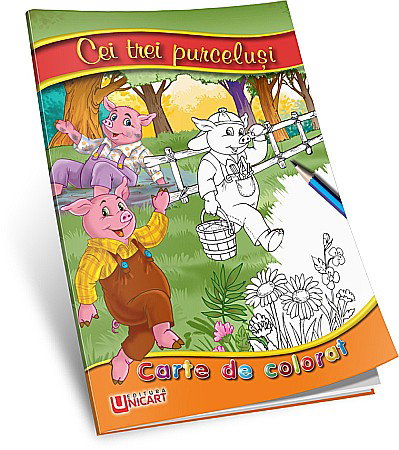 Carti de Colorat pentru copii - UP CARTE COLORAT A5 CEI 3 PURCELUSI