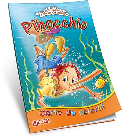 Carti de Colorat pentru copii - UP CARTE COLORAT SI POVESTE A4 PINOCHIO