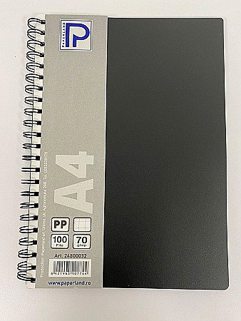 CAIET A4 100F 70g PATRATELE COPERTA PLASTIC SPIRA 24800032 [1]