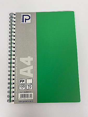 CAIET A4 100F 70g PATRATELE COPERTA PLASTIC SPIRA 24800032 [2]