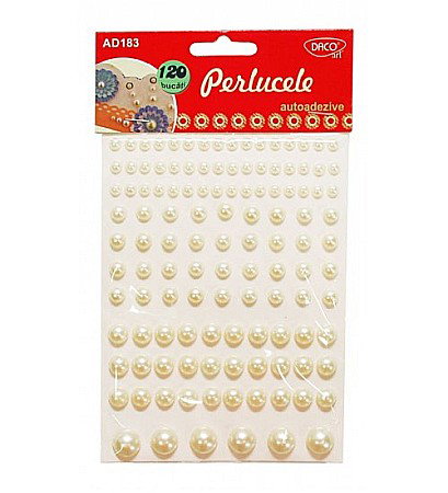 HOBBY - ADA PERLE PLASTIC AUTOADEZIVE 120 BUCATI 4 MARIMI DACO AD183