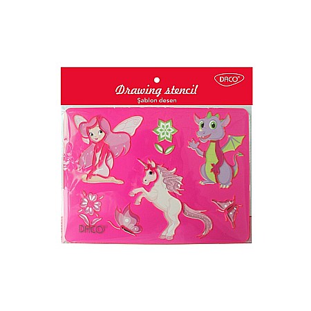 Accesorii pentru personalizare - ADA SABLON DESEN DACO UNICORNI 25*20CM SB002U