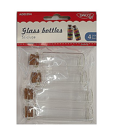 Braduti/ Stelute/ Accesorii impodobit - ADA STICLA CU DOP DE PLUTA DACO 6.5CM 4/SET AD394