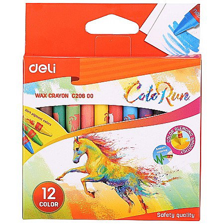 Creioane cerate colorate - LEC CREIOANE CERATE DELI 12/SET DLEC20800