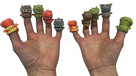 Articole Funny - ROB JUCARII PENTRU DEGETE 4CM MONSTRII, 1 BUCATA, DIVERSE MODELE 49511