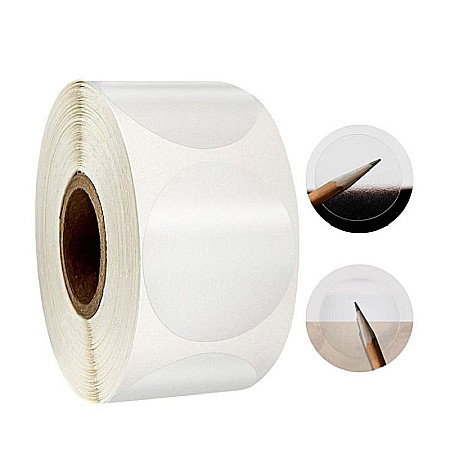 MARCARE SI ETICHETARE - ROM Etichete sigilare transparente adeziv permanent, 30*30 mm, 4600 etichete/ rola 410911