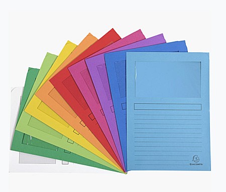 Dosare carton - EX DOSAR CU FEREASTRA DIVERSE CULORI 50100E