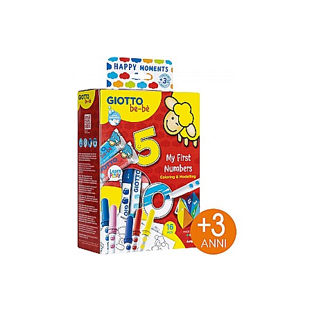 Produse nontoxice destinate copiilor sub 3 ani - KIT PLASTILINA+CARIOCI GIOTTO BEBE MY FIRST NUMBERS 478600